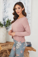 Erica Dusty Rose Lightweight V-Neck Sweater
