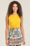 MARLA FLORAL PRINT LACE TRIM SKORT