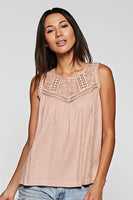 Candy Crochet Lace Trim Sleeveless Top