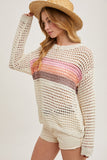 Nalia Color Block Open Knit Sweater