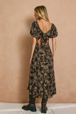 Tanya Brown High Slit Midi Dress