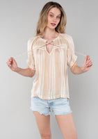 Darla Striped Puff Sleeve Blouse