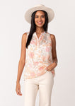 Shelly Sheer Floral Button Front Tank Top