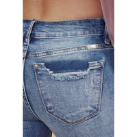 Kan Can Casey Mid Rise Skinny Jean with Frayed Cuff